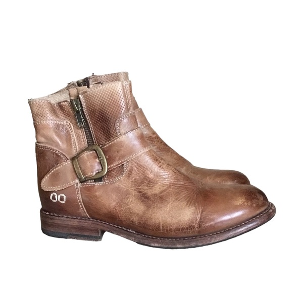 Bed Stu Cobbler Series Becca Tan Leather Rustic Ankle Boots - Picture 2 of 14